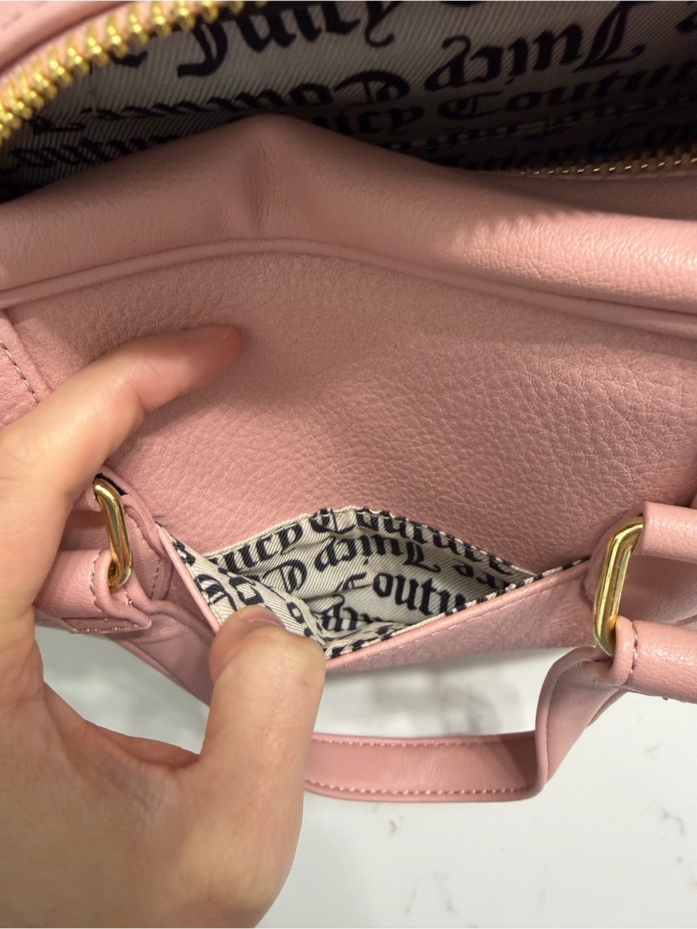 Juicy Couture Blush Pink Leatherette Crossbody Purse - Picture 5 of 5